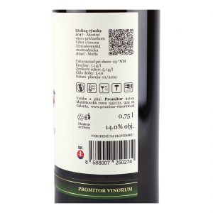 Rizling Rýnsky, 2017, Suché, Promitor Vinorum | regioWine
