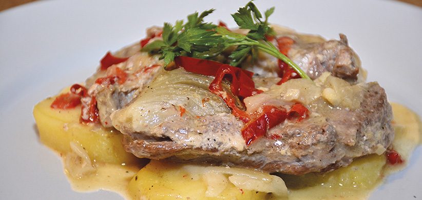 Recept: Krkovička so smotanovými zemiakmi