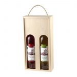 Drevenná kazeta na 2 fľaše vína, zatvorená, otvor s klenbou, Promitor Vinorum | regioWine