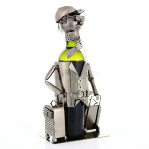 Kovový stojan na víno s motívom Obchodník, Promitor Vinorum | regioWine