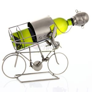 Kovový stojan na víno s motívom Cyklista, Promitor Vinorum | regioWine