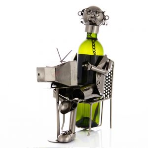 Kovový stojan na víno s motívom Dôchodca, Promitor Vinorum | regioWine