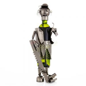 Kovový stojan na víno s motívom Drevorubač, Promitor Vinorum | regioWine