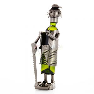 Kovový stojan na víno s motívom Drevorubač, Promitor Vinorum | regioWine