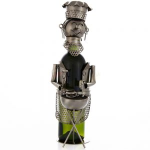 Kovový stojan na víno s motívom Kuchár, Promitor Vinorum | regioWine