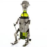 Kovový stojan na víno s motívom Lyžiar, Promitor Vinorum | regioWine