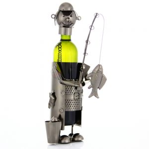 Kovový stojan na víno s motívom Rybár, Promitor Vinorum | regioWine