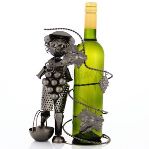 Kovový stojan na víno s motívom Vinár s vinicou, Promitor Vinorum | regioWine
