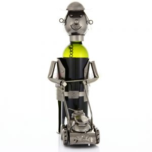 Kovový stojan na víno s motívom Záhradník s kosačkou, Promitor Vinorum | regioWine